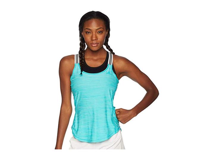 Adidas Performer Cross-back Tank Top (hi-resolution Aqua) Women's Sleeveless