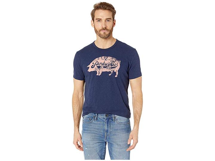 Lucky Brand Porky's Company Tee (american Navy) Men's T Shirt