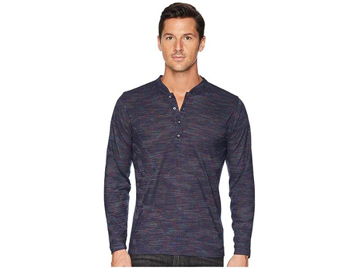 Robert Graham Forster Knit Henley (navy) Men's Clothing