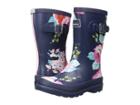 Joules Kids Printed Welly Rain Boot (toddler/little Kid/big Kid) (dark Floral) Girls Shoes