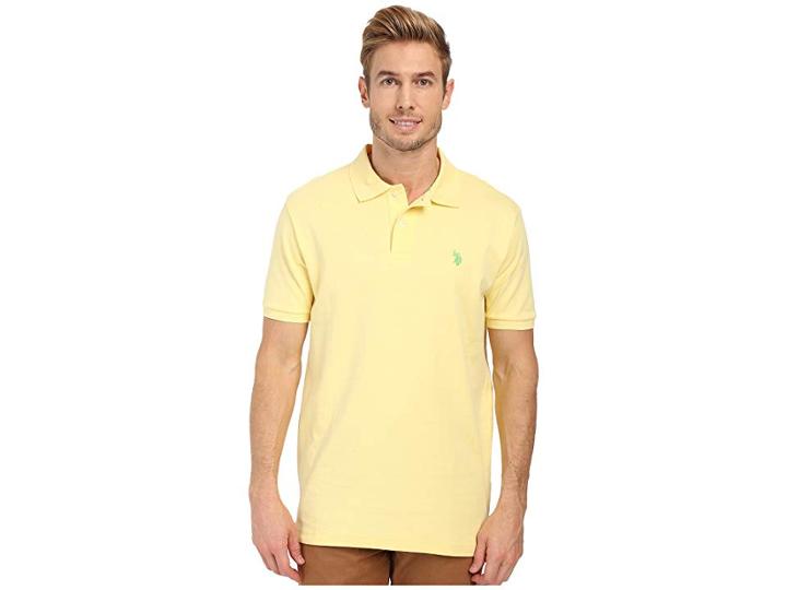 U.s. Polo Assn. Solid Interlock Polo (lemon Frost) Men's Short Sleeve Knit
