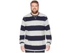 Nautica Big & Tall Big Tall Rugby Stripe (grey Heather) Men's Long Sleeve Pullover