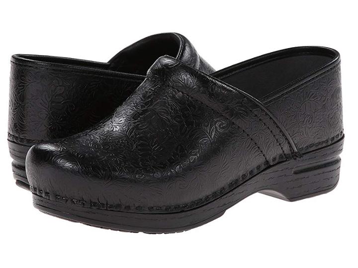 Dansko Pro Xp (black Floral Tooled) Women's Clog Shoes