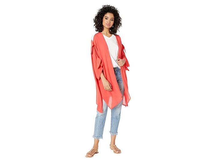 Echo Design Tie Shoulder Cardigan (poppy) Women's Sweater