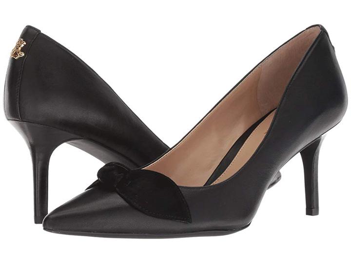 Lauren Ralph Lauren Lee (black/black Super Soft Leather/kid Suede) Women's Shoes