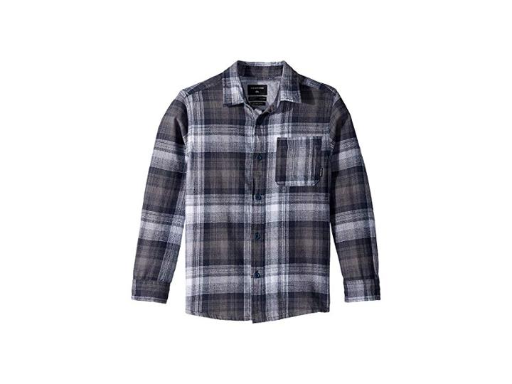 Quiksilver Kids Fatherfly Long Sleeve (big Kids) (blue Night/fatherly Check) Boy's Long Sleeve Button Up