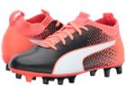 Puma Kids Evoknit Ftb Fg (little Kid/big Kid) (puma Black/puma White/fiery Coral) Kids Shoes