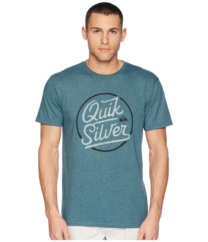 Quiksilver Circle Of Script Tee (atlantic Deep Heather) Men's T Shirt