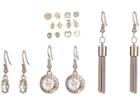 Guess 9-pair Earrings Set Includes Stud And Dainty Drop Earrings (rose Gold) Earring