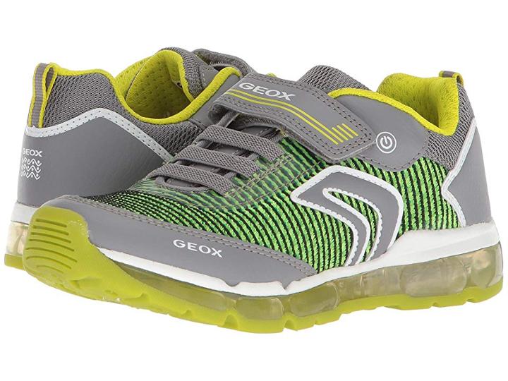 Geox Kids Android 15 (little Kid/big Kid) (grey/lime) Boy's Shoes