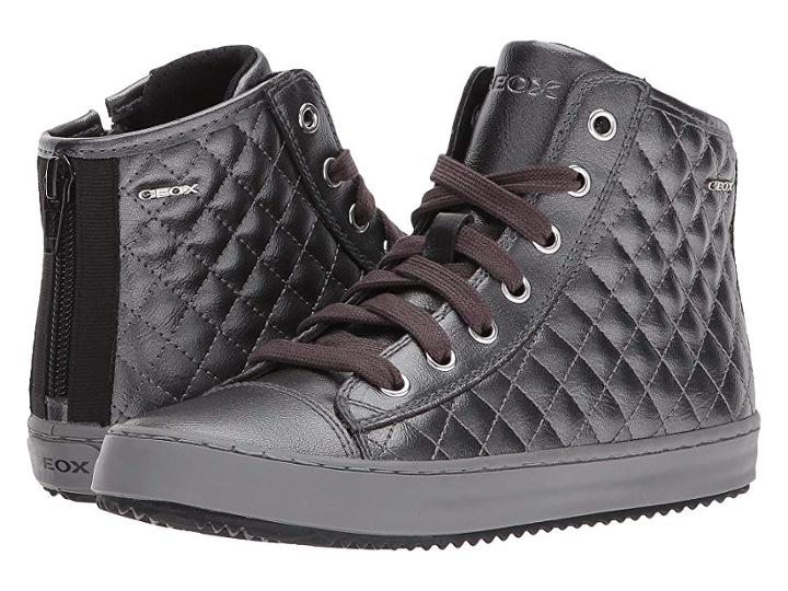 Geox Kids Jr Kalispera Girl 7 (little Kid/big Kid) (graphite) Girl's Shoes