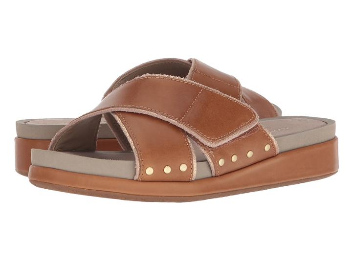 Hush Puppies Chrysta X-band Slide (tan Leather) Women's Slide Shoes