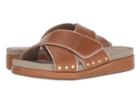 Hush Puppies Chrysta X-band Slide (tan Leather) Women's Slide Shoes