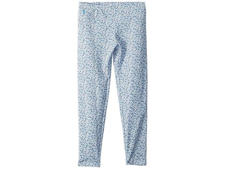 Polo Ralph Lauren Kids Floral Jersey Leggings (little Kids/big Kids) (white/blue Multi) Girl's Casual Pants