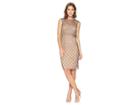 Adrianna Papell Fully Beaded Cap Sleeve Cocktail Dress (lead Nude) Women's Dress