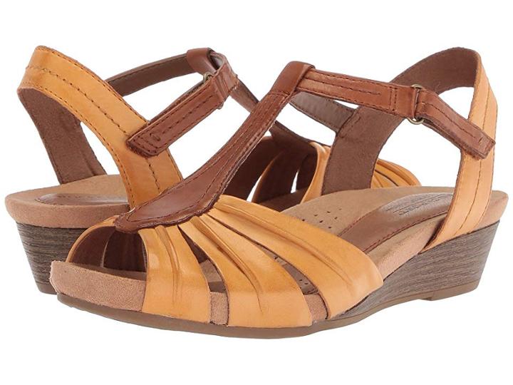 Rockport Cobb Hill Collection Cobb Hill Hollywood Pleat T (amber Yellow Leather) Women's Shoes