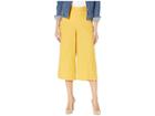 Eci Cropped Linen Pants W/ Side Buttons (citron) Women's Casual Pants