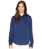 Bcbgeneration Piping Detail Pajama Shirt (vivid Blue) Women's Clothing