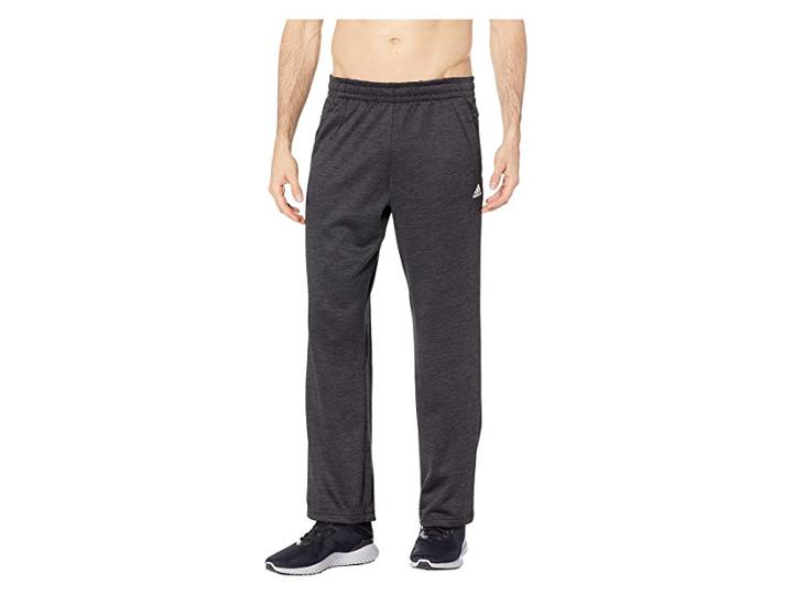 Adidas Team Issue Fleece Open Hem Pants (dark Grey Melange) Men's Casual Pants