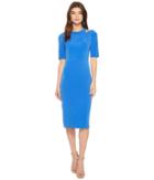 Maggy London Mini Bark Texture Split Shoulder Sheath Dress (lapis/blue) Women's Dress