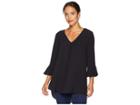 Bobeau Solid Bubble Crepe (black) Women's Clothing