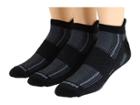 Wrightsock Stride Tab 3-pair Pack (black) Crew Cut Socks Shoes