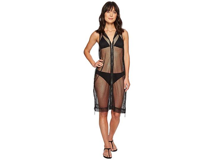Steve Madden Mesh On The Go Zipper Vest (black) Women's Vest