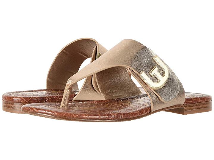 Sam Edelman Barry (dark Molten Gold Polished Metallic Leather) Women's Sandals