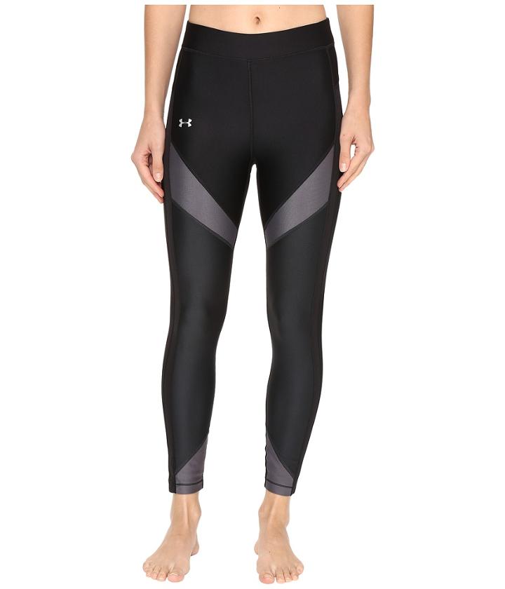 Under Armour Hg Armour Color Blocked Ankle Crop Pants (black/rhino Gray) Women's Casual Pants