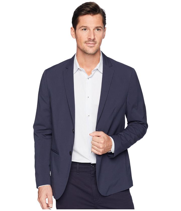 Kenneth Cole New York Seersucker Blazer (indigo) Men's Jacket