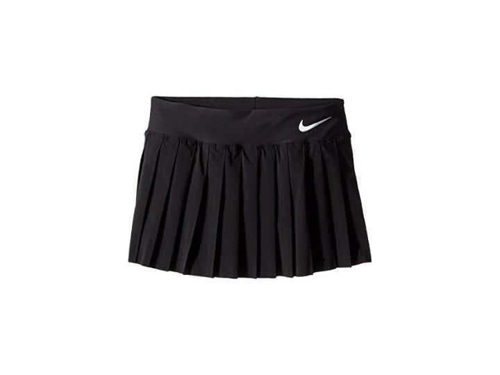 Nike Kids Court Victory Tennis Skirt (little Kids/big Kids) (black/white) Girl's Skirt