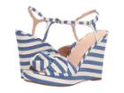 Kate Spade New York Janae (blue/cream Striped Canvas) Women's Shoes