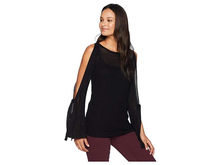 Kensie Textured Viscose Sweater Ks8k5635 (black) Women's Sweater