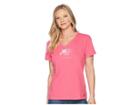 Life Is Good Positivitea Crusher Vee Tee (fiesta Pink) Women's T Shirt