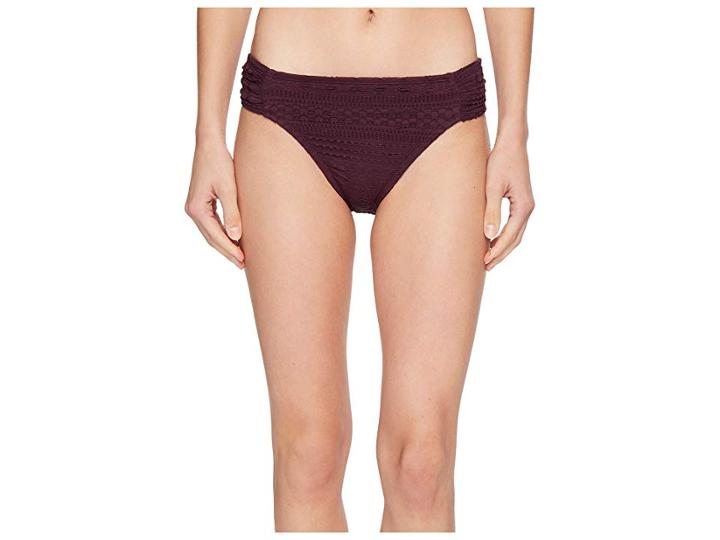 Bleu Rod Beattie Crochet Ole Side Tab Hipster Bikini Bottom (aubergine) Women's Swimwear