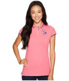 U.s. Polo Assn. Solid Pique Polo Shirt (hot Pink) Women's Short Sleeve Knit