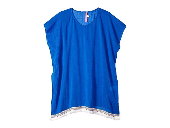 Seafolly Kids Summer Essentials Kaftan Cover-up (infant/toddler/little Kids/big Kids) (blue Lagoon) Girl's Swimwear