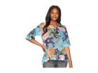 Nally & Millie Blue Floral Print Top (multi) Women's Clothing