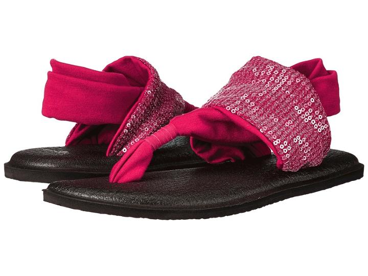 Sanuk Yoga Sling Sequins (scarlet) Women's Sandals