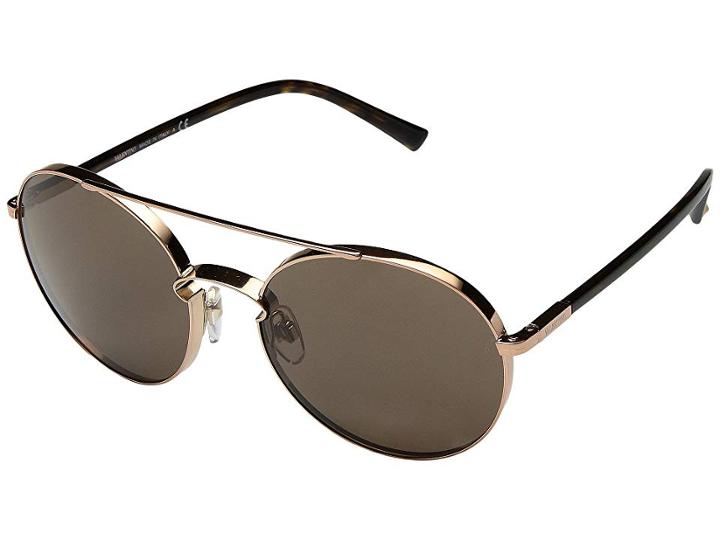 Valentino Va 2002 (shiny Rose Gold/brown) Fashion Sunglasses