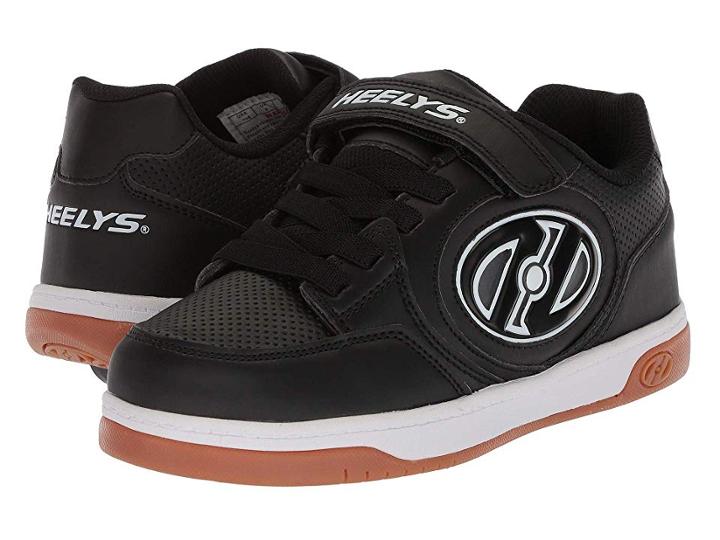 Heelys Plus X2 Lighted (little Kid/big Kid) (black/white/gum) Boys Shoes