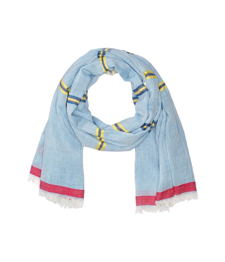 Echo Design Cabana Stripe Cotton Wrap (coastal Blue) Scarves