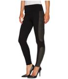 Spanx Panel Leather Ponte Leggings (very Black) Women's Casual Pants