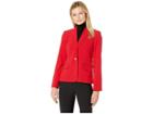 Calvin Klein Woven Button Front Jacket (red) Women's Jacket