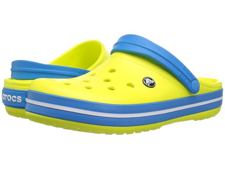 Crocs Crocband Clog (tennis Ball Green/ocean 1) Clog Shoes