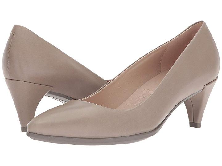 Ecco Shape 45 Sleek Pump (moon Rock Calf Leather) Women's 1-2 Inch Heel Shoes