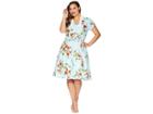 Unique Vintage Plus Size Campbell Swing Dress (light Blue/floral) Women's Dress