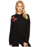 P.j. Salvage Rock 'n Rose Graphic Sweater (black) Women's Sweater