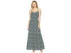 Michael Michael Kors Sleeveless Tiered Maxi Dress (true Navy/green Apple Multi) Women's Dress