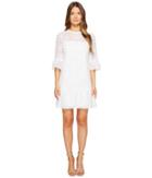 Kate Spade New York Lace Flounce Shift Dress (fresh White) Women's Dress